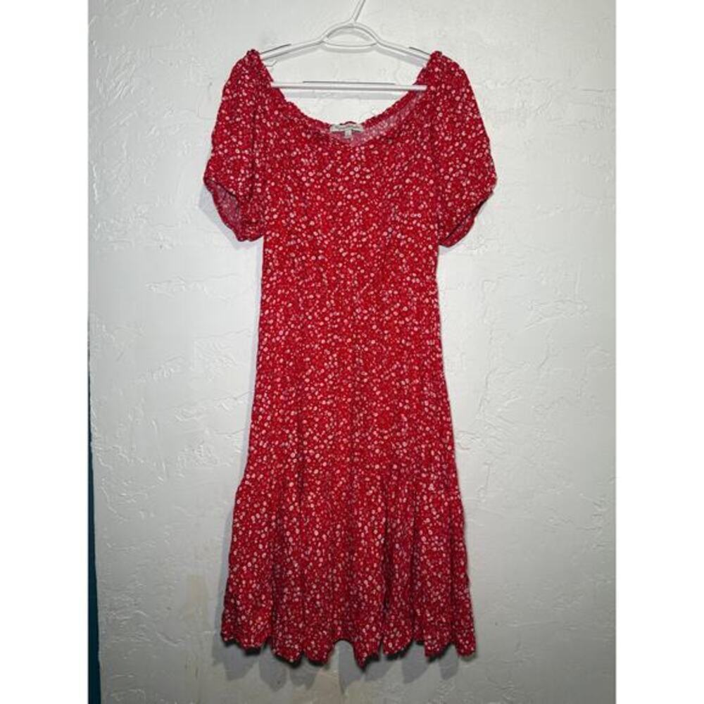 Ryan Michelle floral tiered midi dress womens large cottagecore prairie ethereal